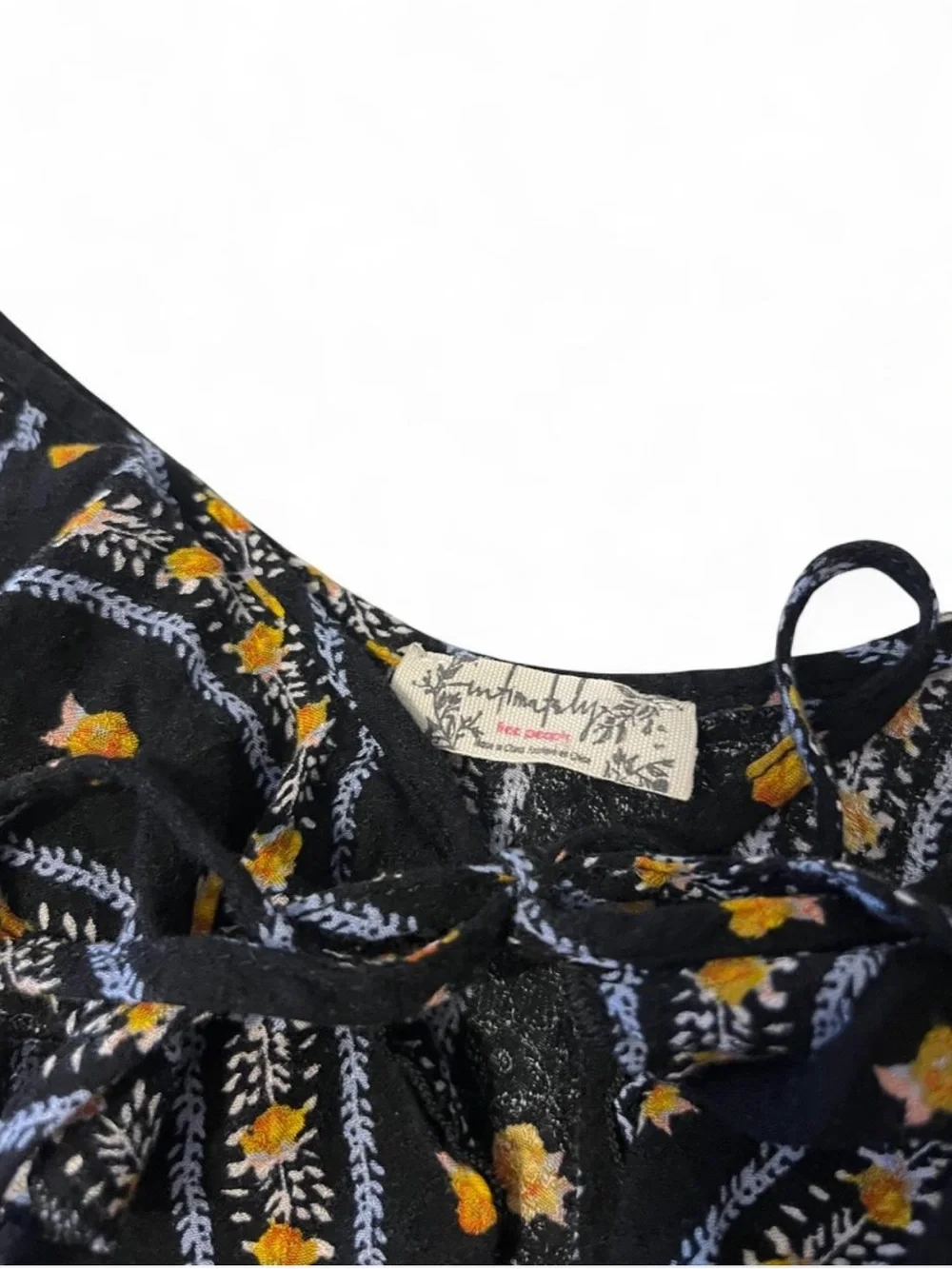 Free People Love to Love Floral Printed Ruffle Crop Top